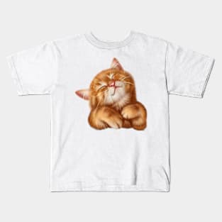 vintage-cute cat Kids T-Shirt